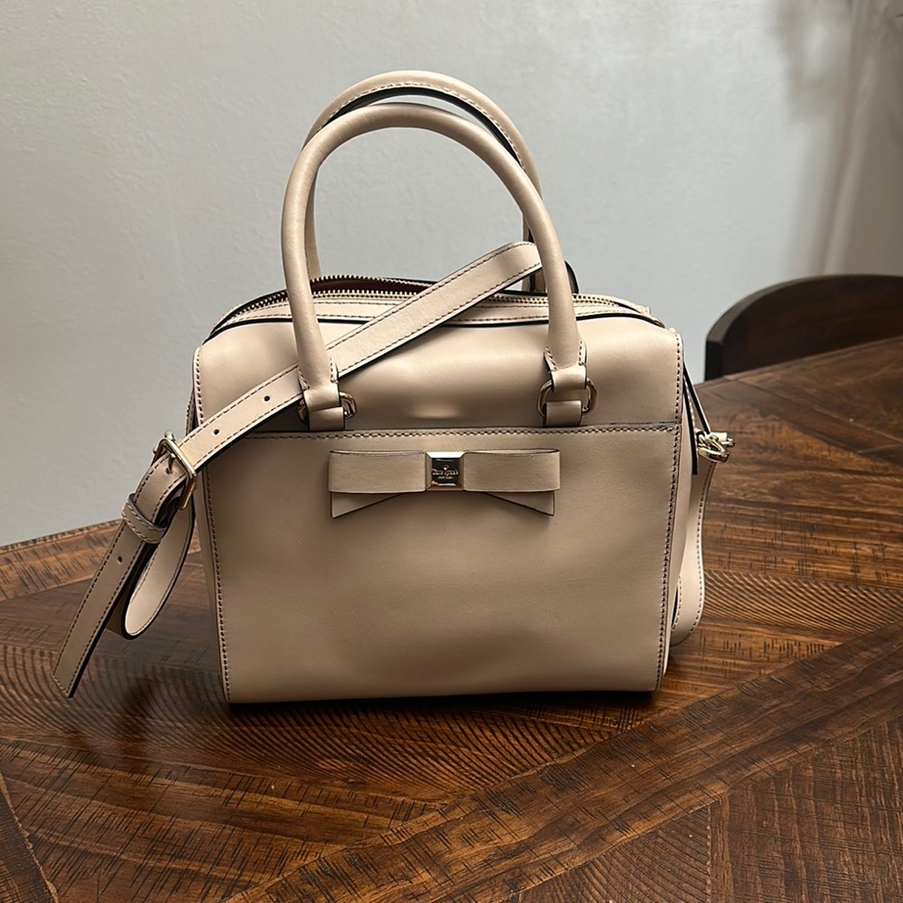 Kate Spade Cream Satchel with Structured Design
